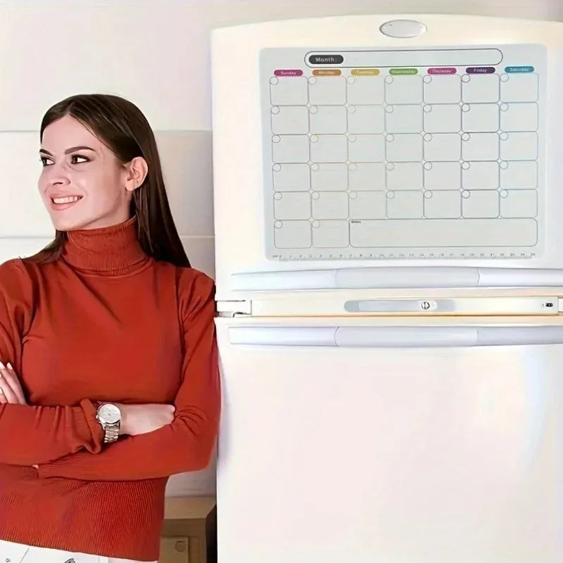 Magnetic Calendar Planner – Monthly & Weekly Refrigerator Magnet Board for Notes & Reminders