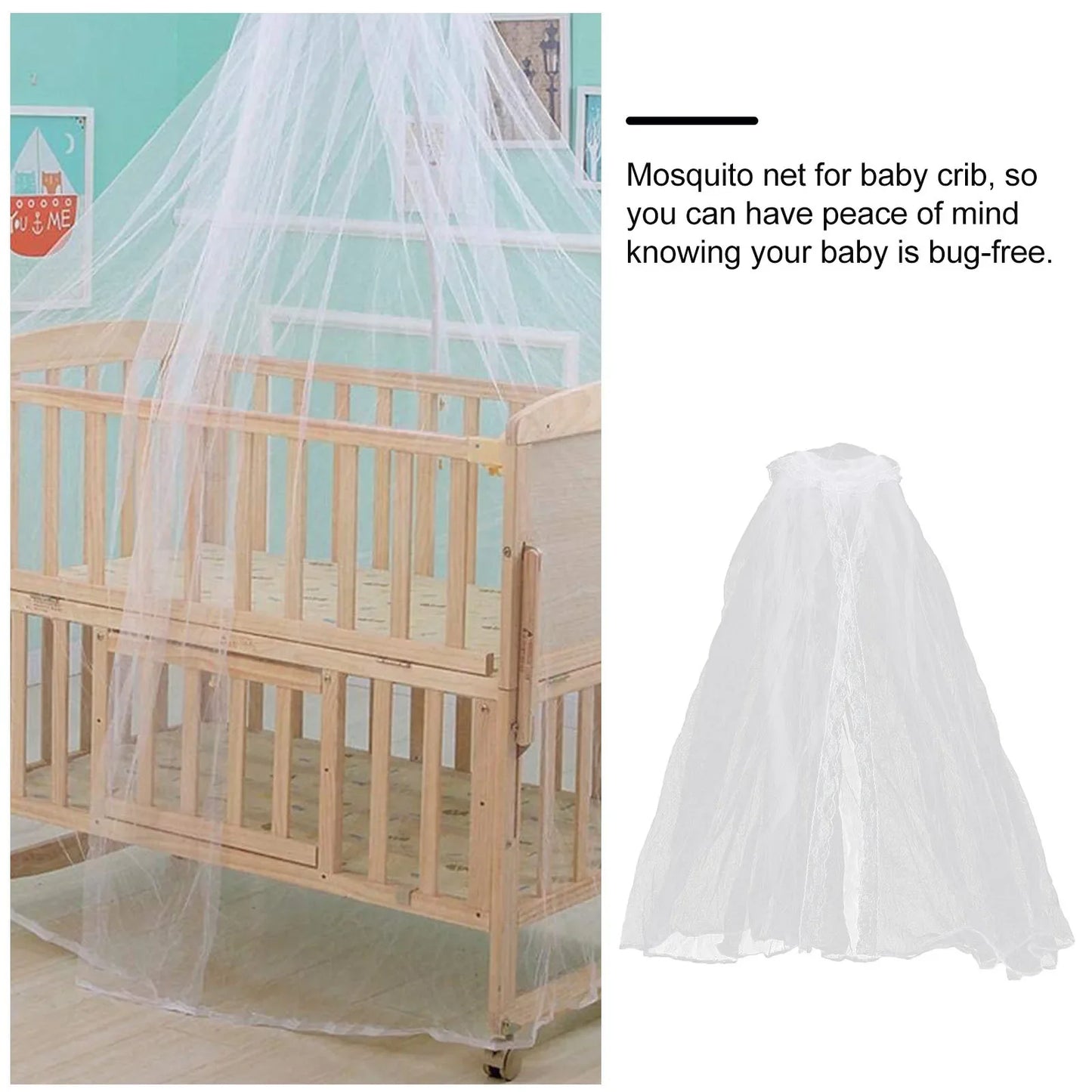 Baby Crib Mosquito Net Dome Foldable Mesh Netting Breathable Protective Net for Infant Bed Nursery Crib Canopy