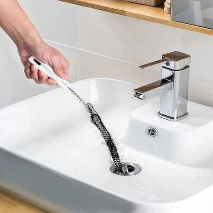Flexible Pipe Dredging Brush for Bathroom & Kitchen Sink – Hair & Debris Cleaner