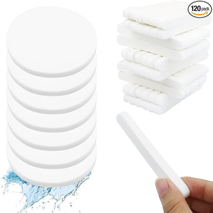 120 Count Compressed Facial Sponges, Face Cleansing Sponge for Estheticians Spa Wash Round Makeup Removal Sponge Pads for Women,Girls Compress Exfoliating Removal Sponge (White)