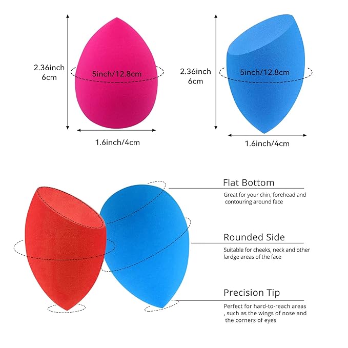 1 Pcs Makeup Sponge Set for Foundation Bulk Latex Free Reusable Beauty Sponge Blender Cosmetic Applicator For Powder Cream and Liquid Super Soft Concealer