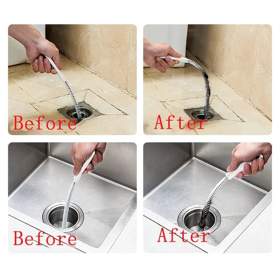 Flexible Pipe Dredging Brush for Bathroom & Kitchen Sink – Hair & Debris Cleaner