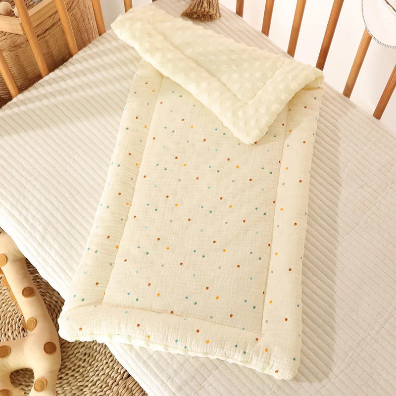 Double-Sided Baby Crib Mattress Pad – Thick Cotton Toddler Bed Cushion for Cradle & Stroller