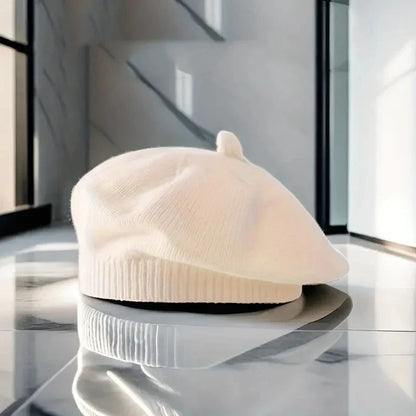 Flower Baby Beret Hat – Winter Warm Knitted Beanie Cap for Infant Girls