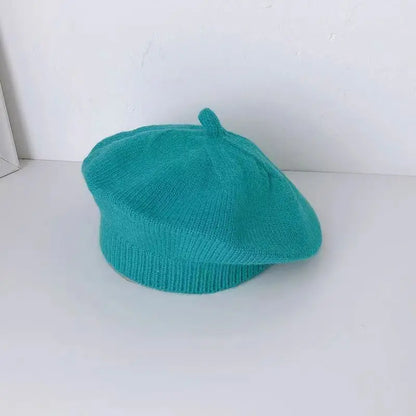 Flower Baby Beret Hat – Winter Warm Knitted Beanie Cap for Infant Girls