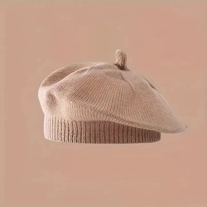 Flower Baby Beret Hat – Winter Warm Knitted Beanie Cap for Infant Girls