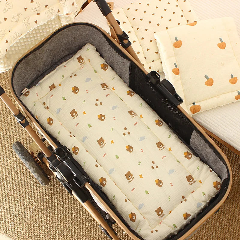 Double-Sided Baby Crib Mattress Pad – Thick Cotton Toddler Bed Cushion for Cradle & Stroller